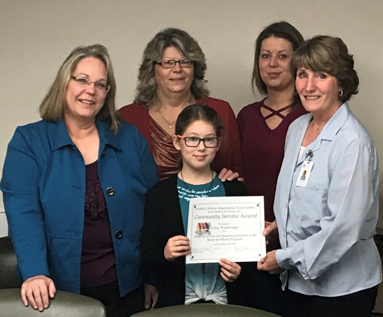 Area Agency on Aging recognizes girl scout